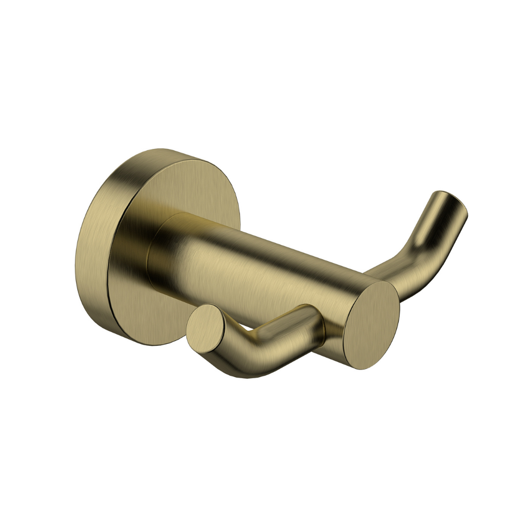 Mirage Double Robe Hook Brushed Bronze