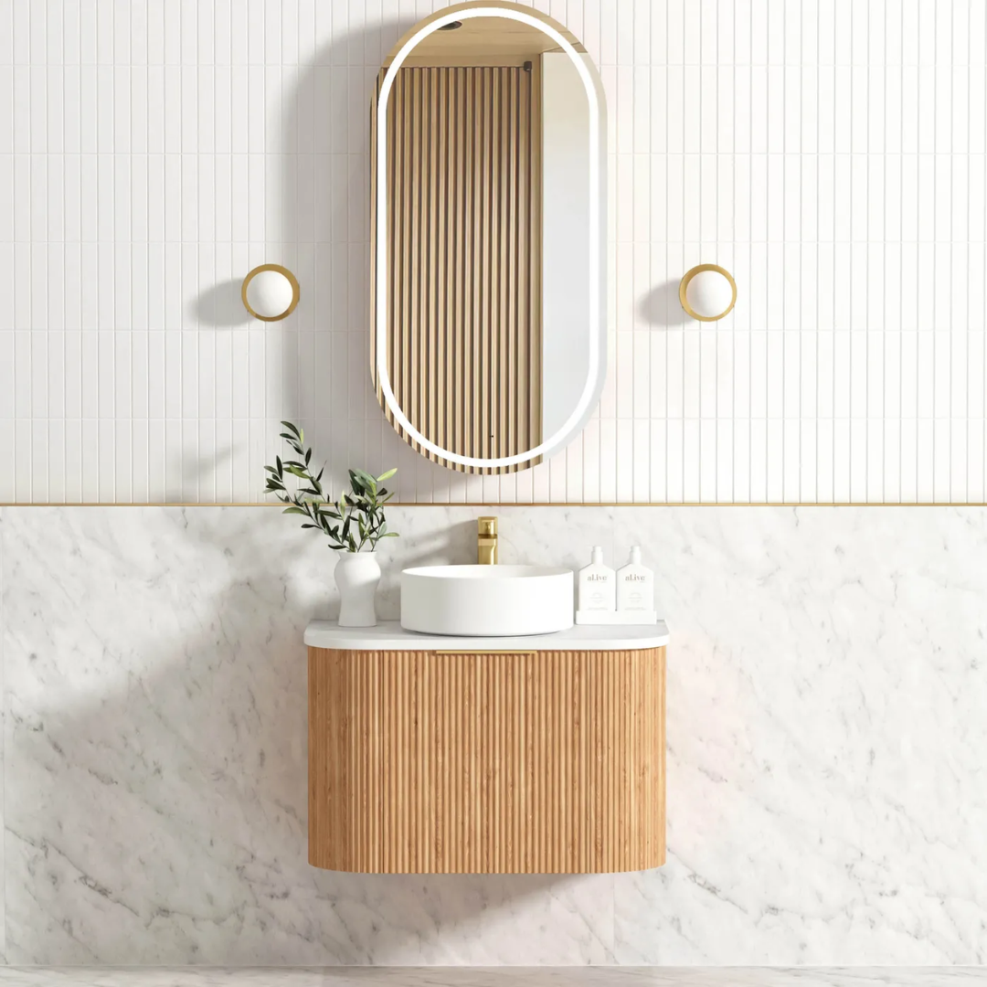 Bondi Oak Fluted Vanity 750mm