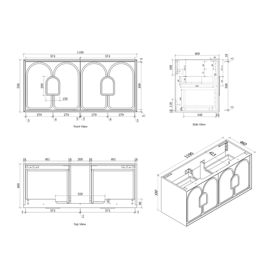 Laguna Satin White Vanity 1200mm