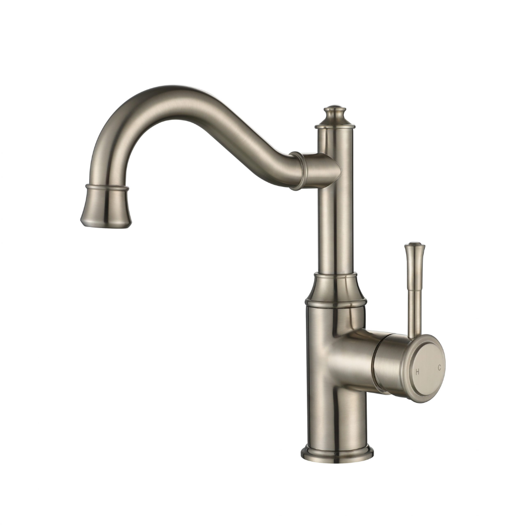Montpellier Shepherd High Rise Basin Mixer Brushed Nickel