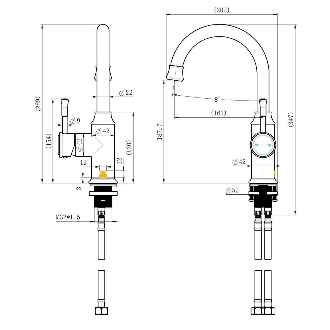 Montpellier High Rise Basin Mixer Chrome