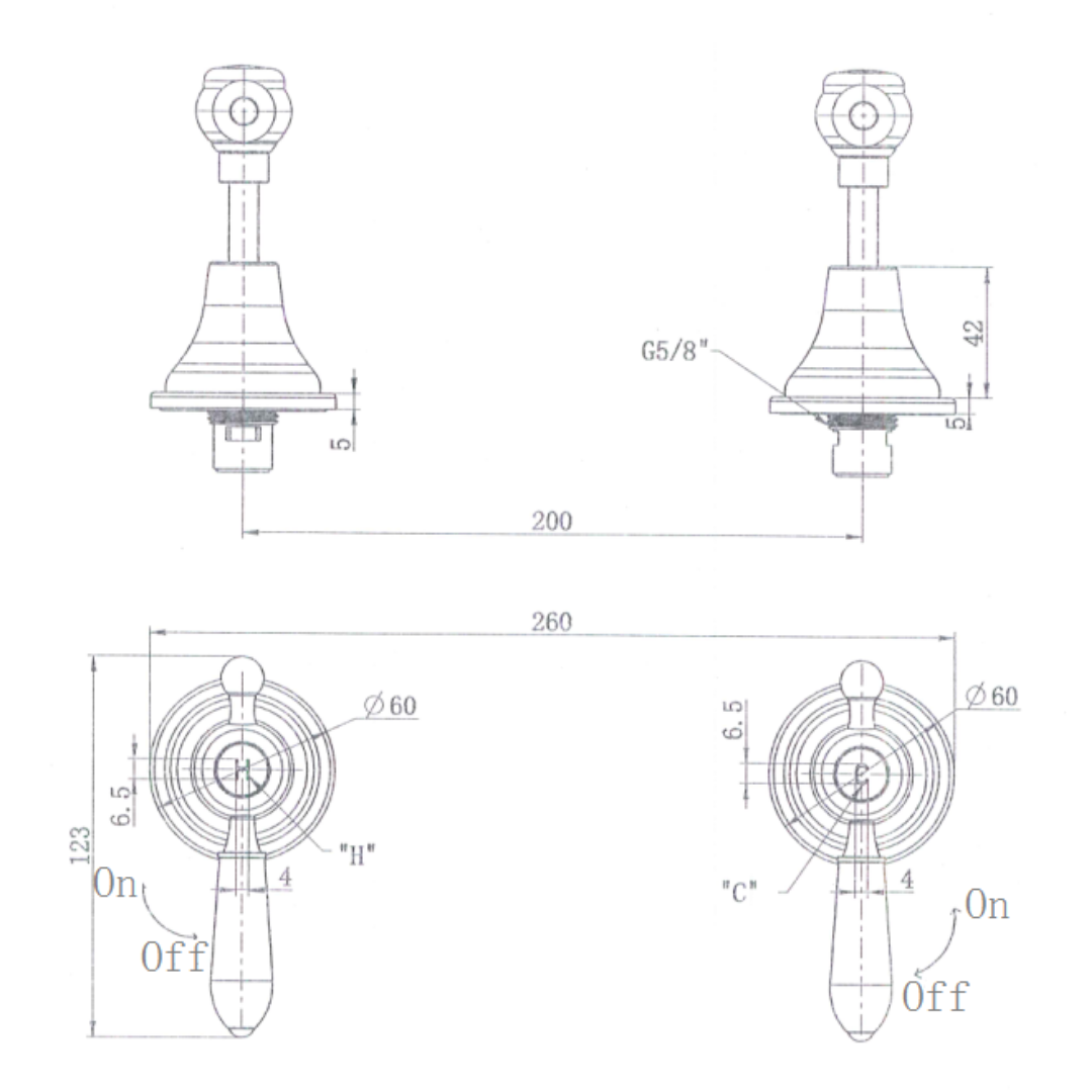 Bordeaux Wall Top Assemblies Chrome