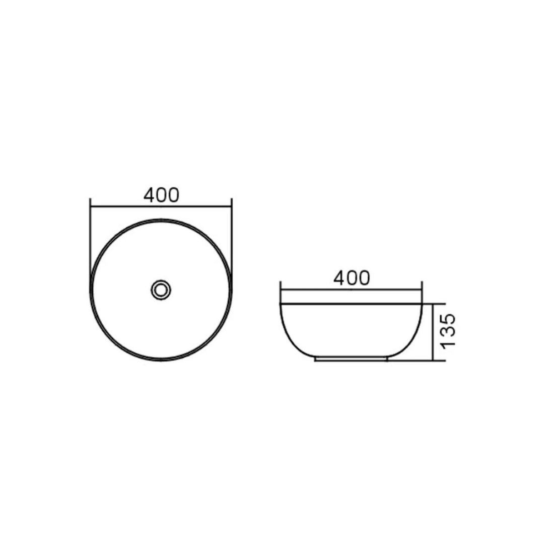 Bondi 400x400x135 Matte Grey Basin