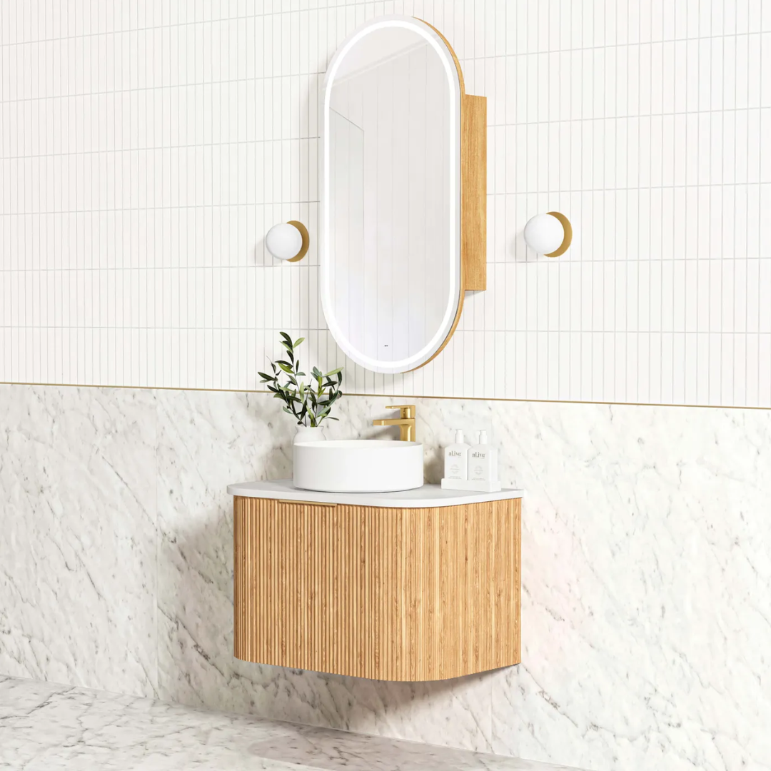 Bondi Oak Fluted Vanity 750mm