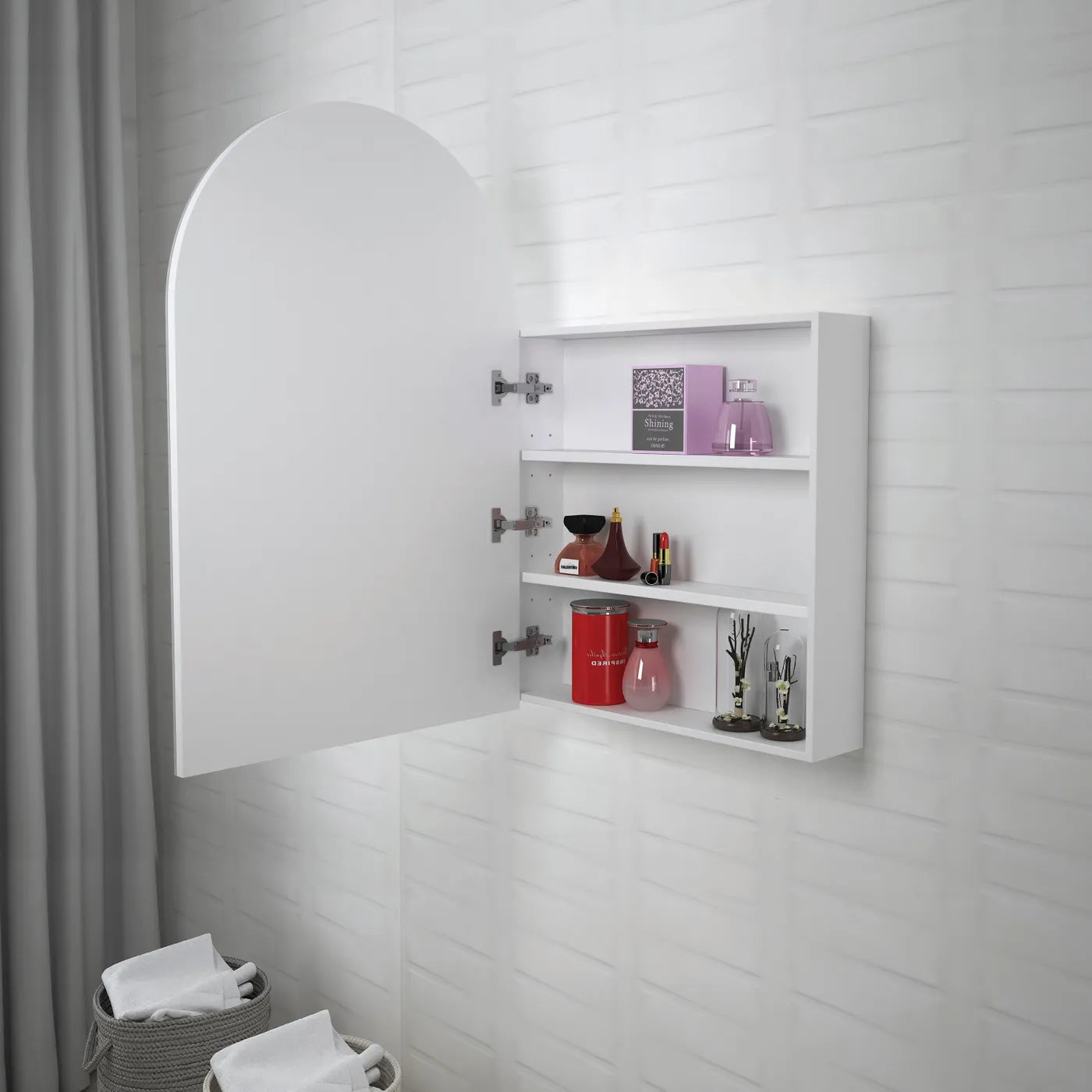 Archie 900x600 Matte White Shaving Cabinet