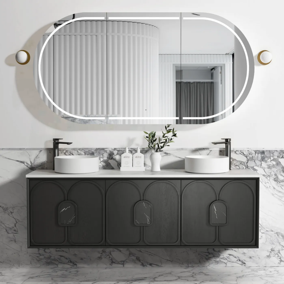 Laguna Black American Oak Vanity 1800mm