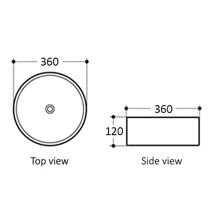 Artis 88 355x355x120 Matte White Basin (Straight Edge)