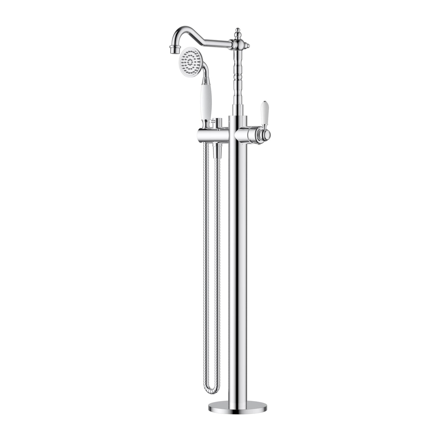 Bordeaux Freestanding Bath Mixer with Handshower Chrome