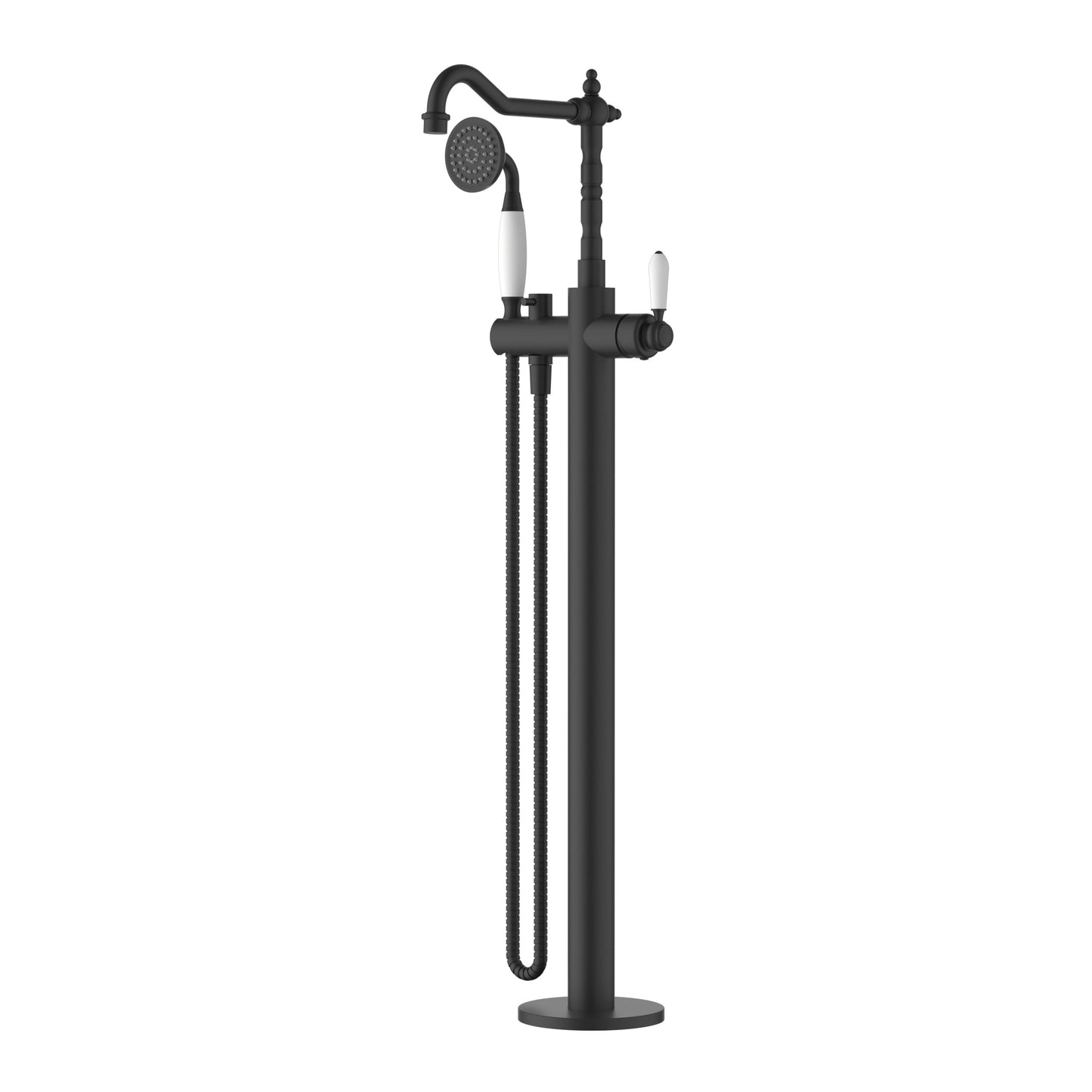 Bordeaux Freestanding Bath Mixer with Handshower Matt Black