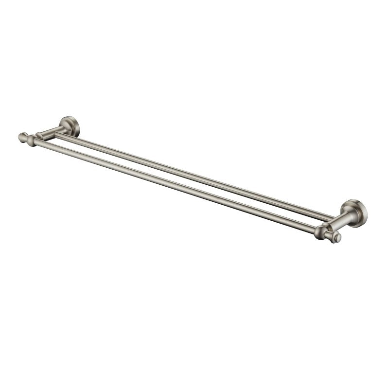 Medoc Double Towel Rail 750mm Brushed Nickel