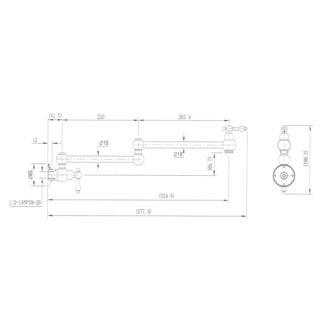 Bordeaux Kitchen Pot Filler Brushed Nickel