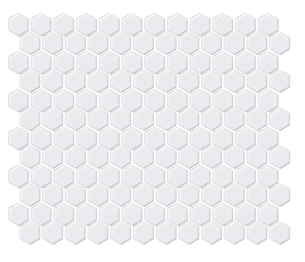 Luxe Small Hexagon Mosaic Gloss White 320x258mm