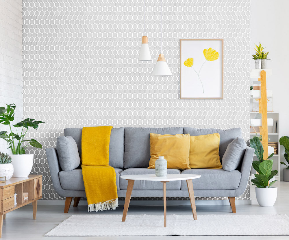 Luxe Small Hexagon Mosaic Gloss White 320x258mm
