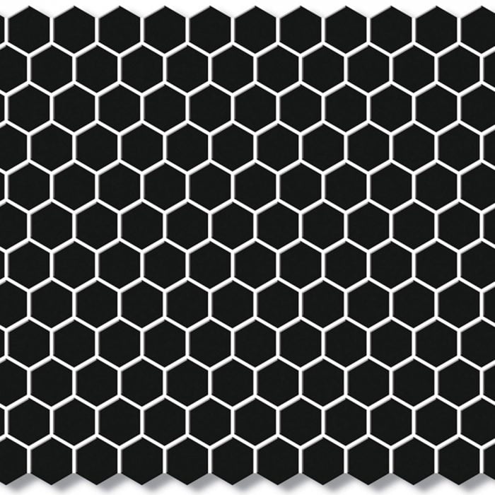 Luxe Small Hexagon Mosaic Gloss Black 320x258mm