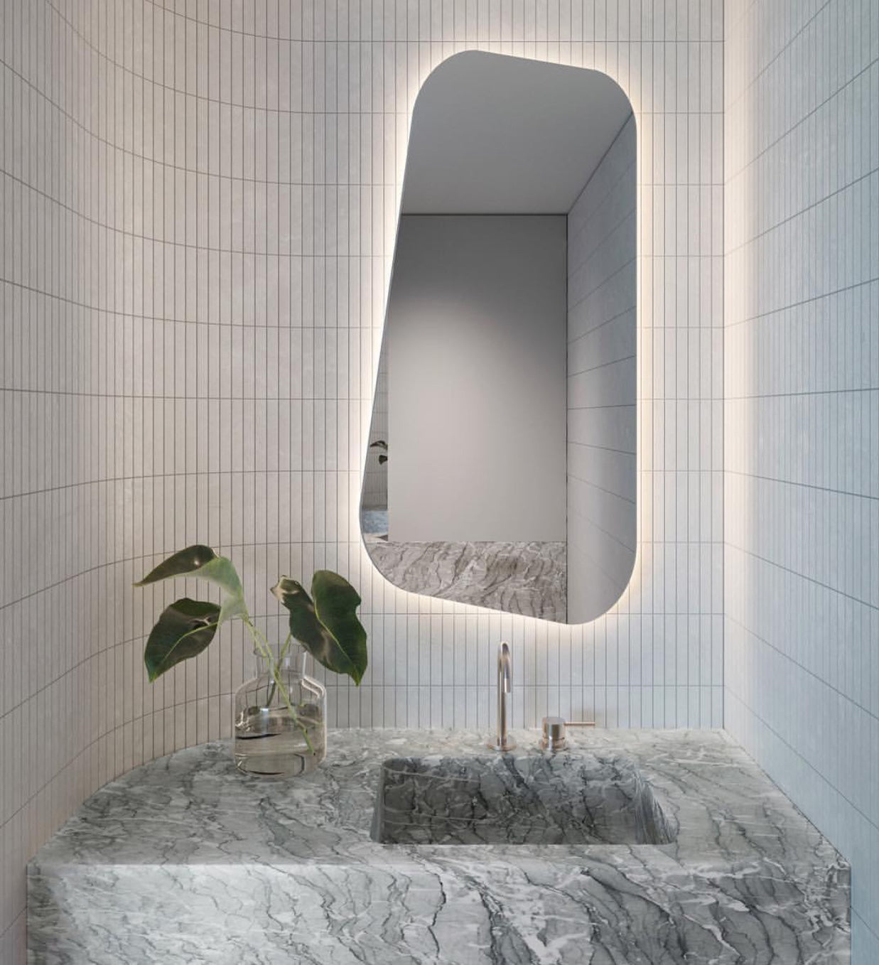 Bounty Plain White Gloss Finger mosaic 296x296mm