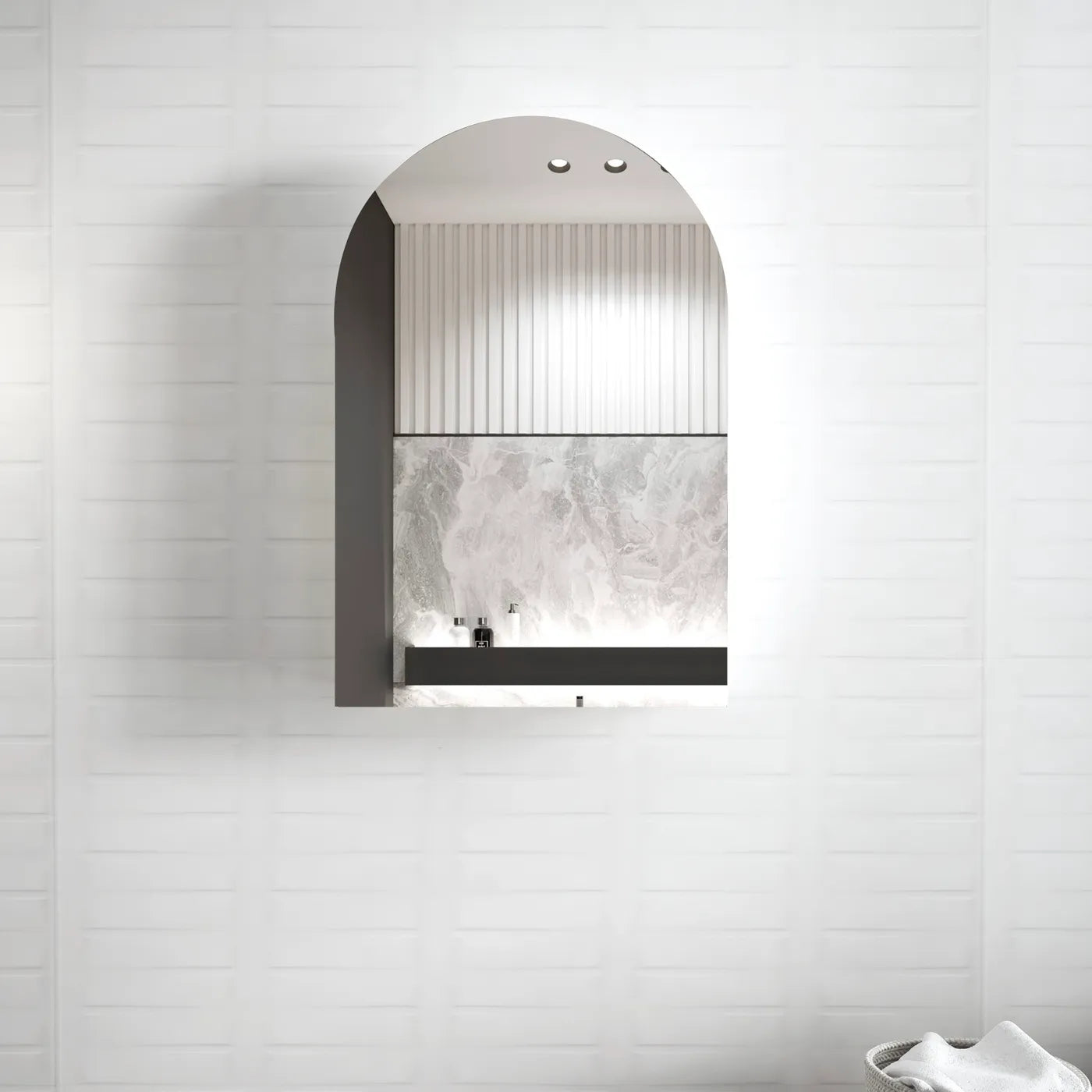 Archie 900x600 Matte White Shaving Cabinet