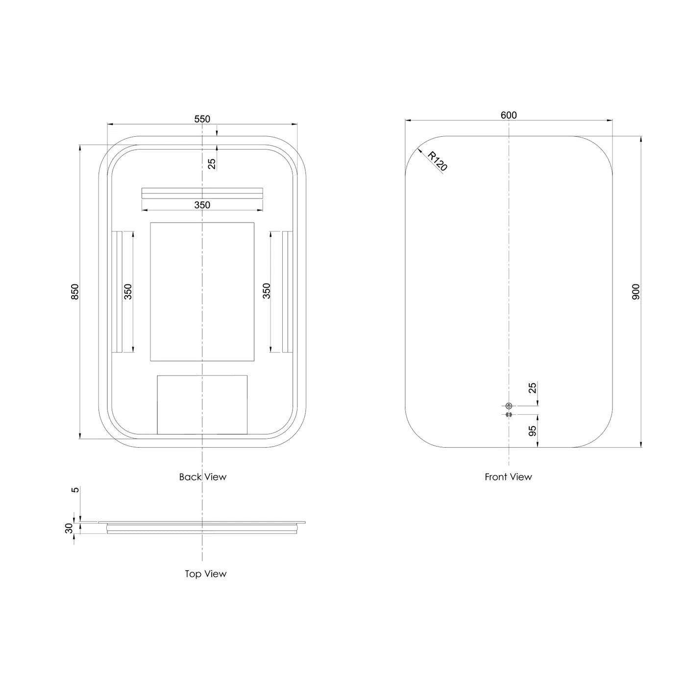 LED Newport 900x600mm Mirror