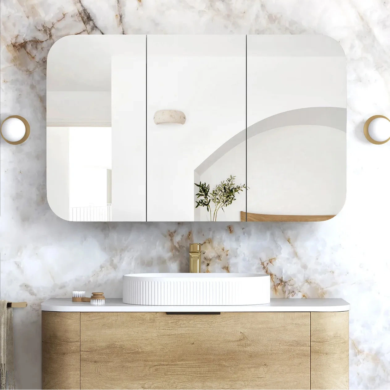 Newport 1200x750 Natural Oak Shaving Cabinet