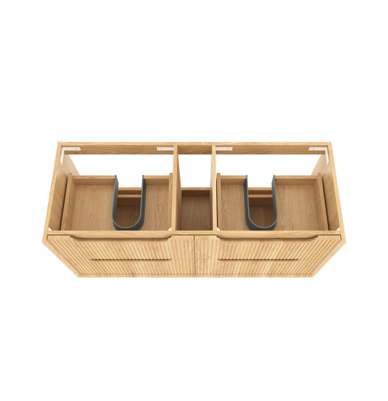 Fluted Byron Woodland Oak Double Vanity 1200mm