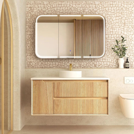 Fluted Byron Woodland Oak Single Vanity 1200mm