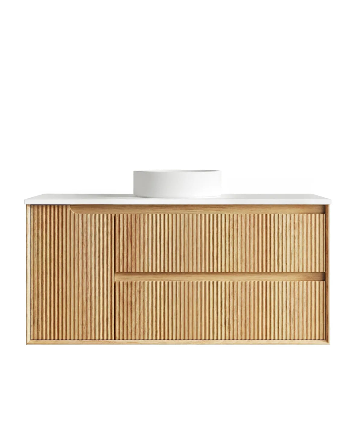 Fluted Byron Woodland Oak Single Vanity 1200mm
