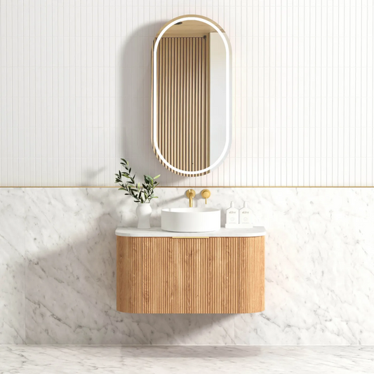 Bondi Oak Fluted Vanity 900mm