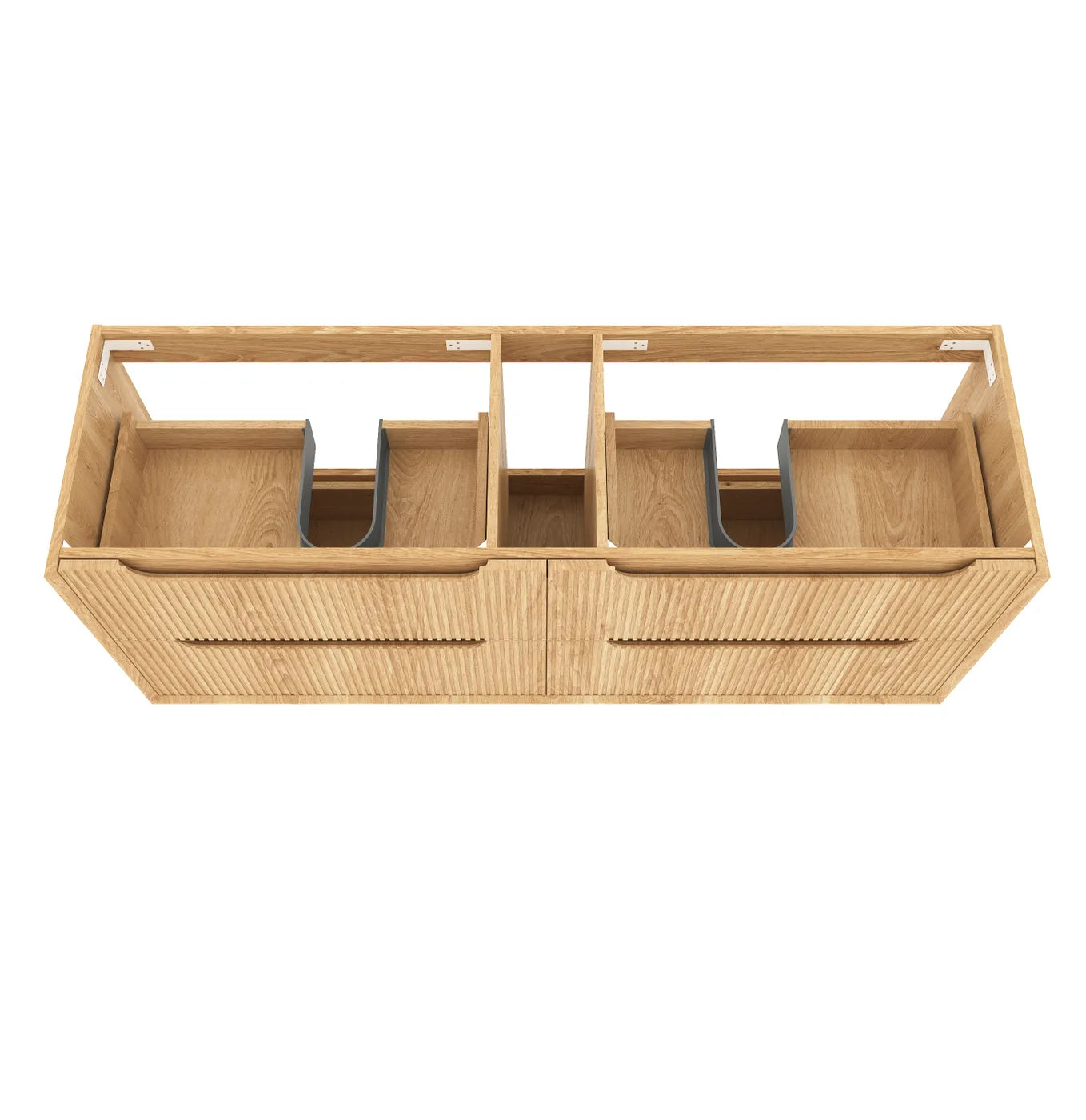 Fluted Byron Woodland Oak Double Vanity 1500mm