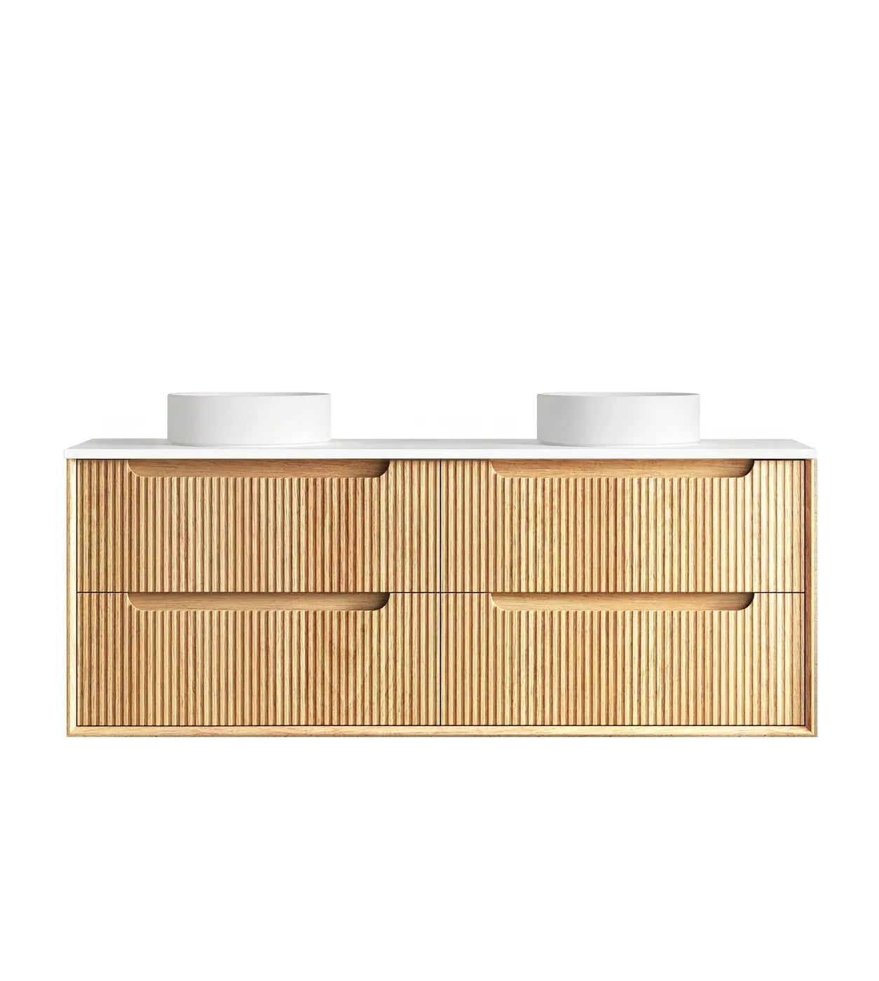 Fluted Byron Woodland Oak Double Vanity 1500mm