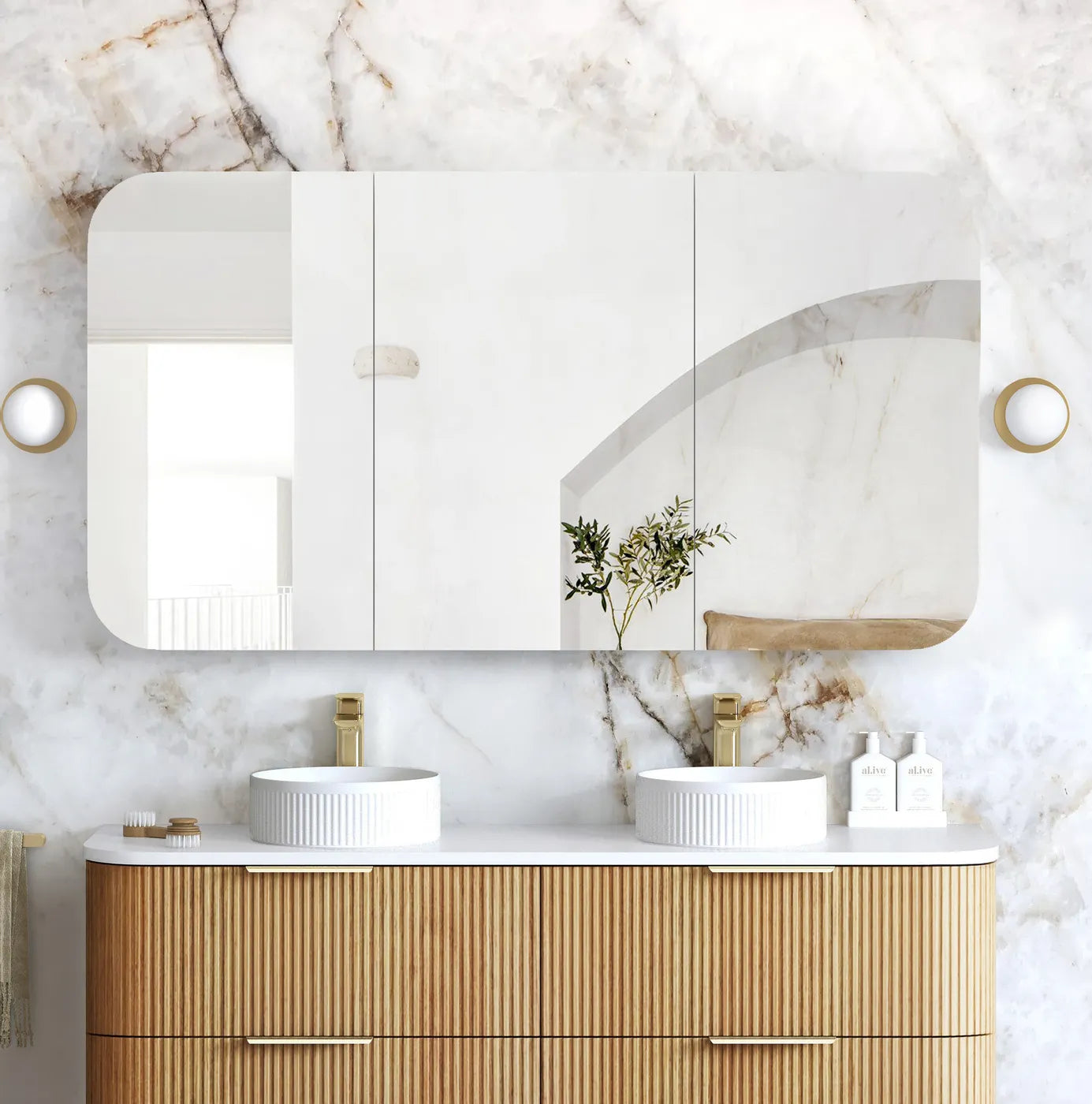 Newport 1500x750 Woodland Oak Shaving Cabinet