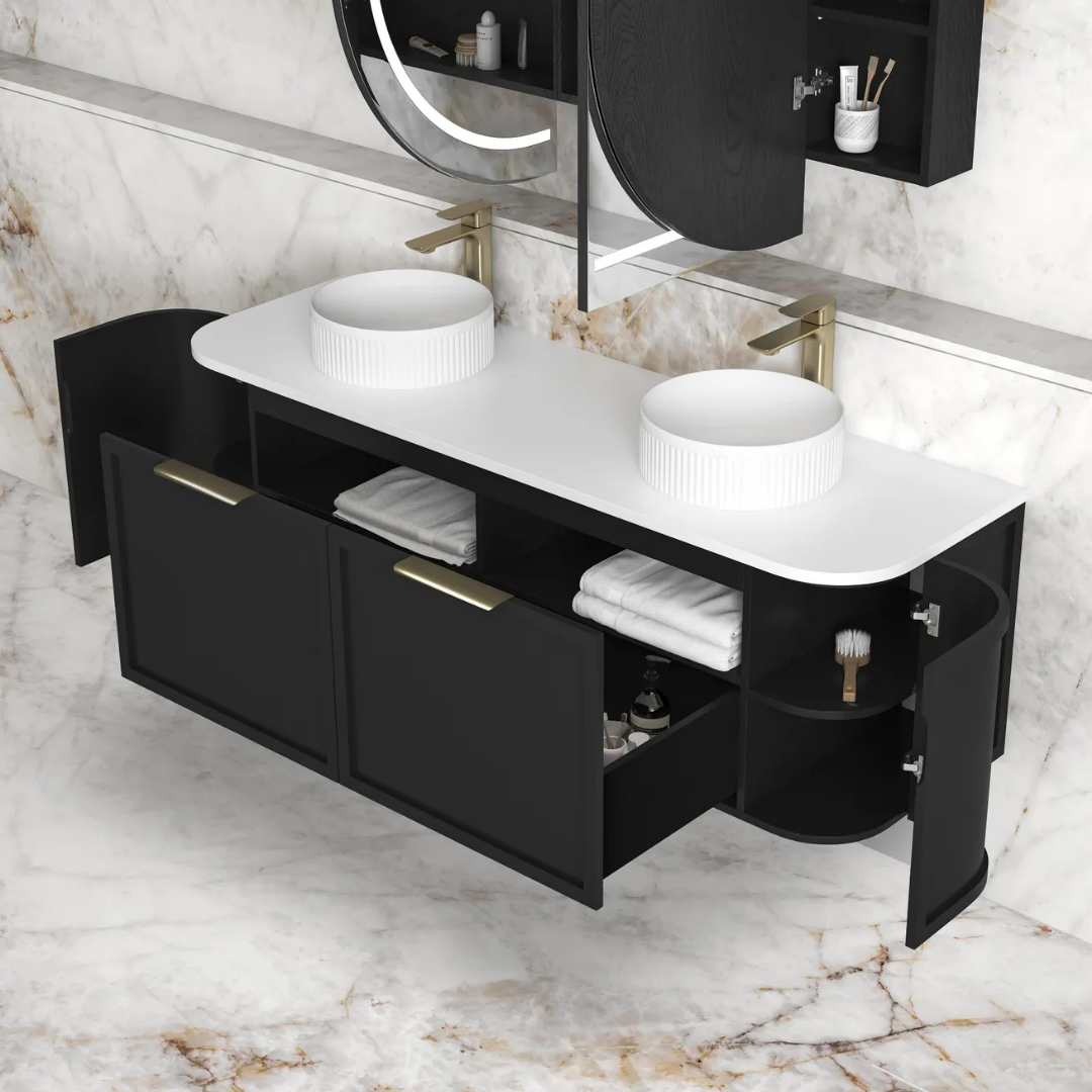 Hampshire Satin Black Vanity 1500mm