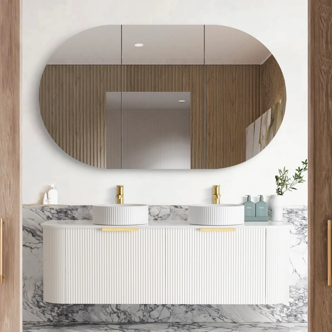 Bondi White Fluted Vanity 1500mm