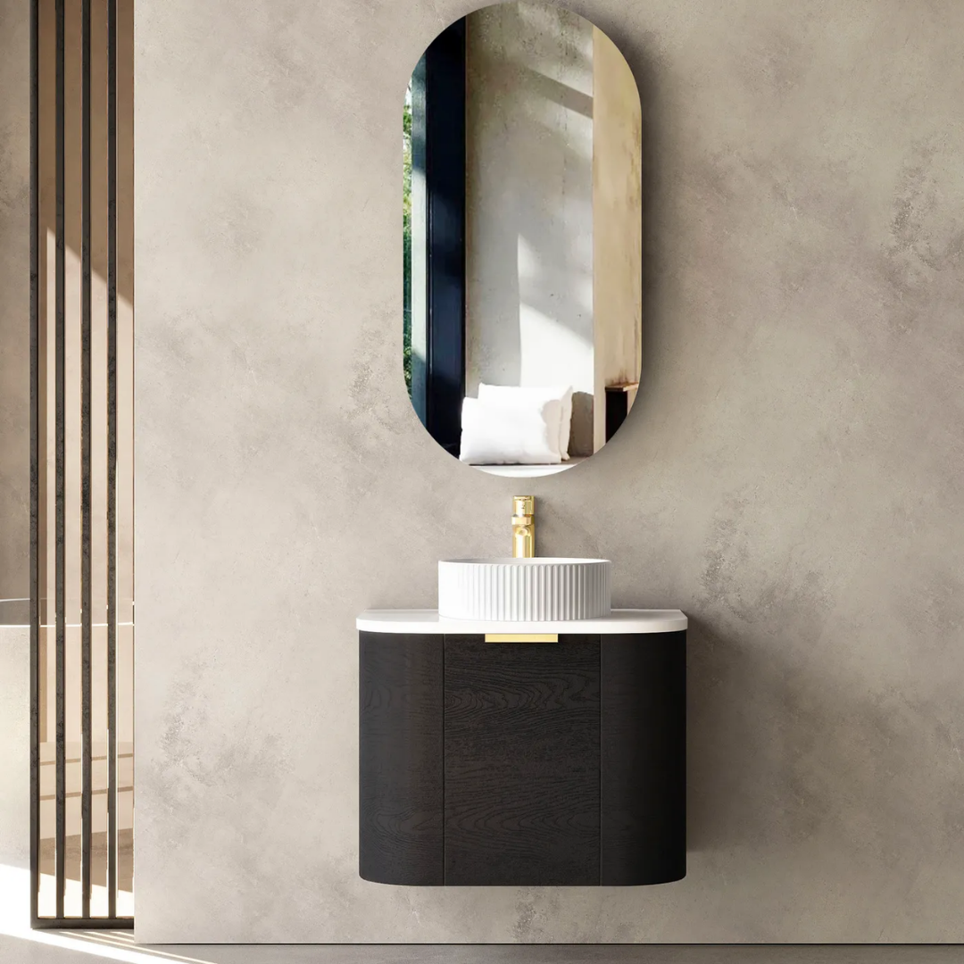 Bondi Black Oak Vanity 600mm