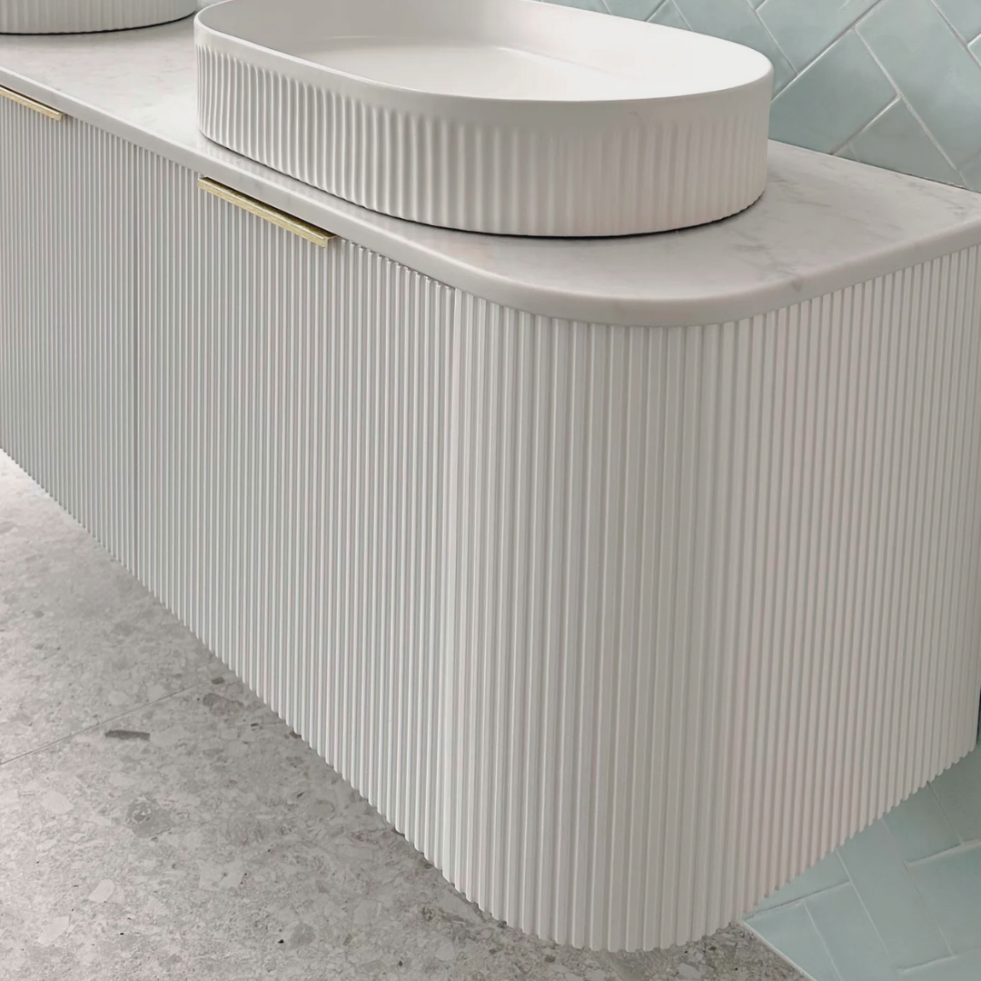 Bondi White Fluted Vanity 1500mm