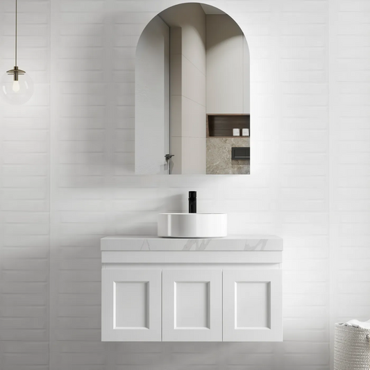 Hampton Satin White Vanity 900mm