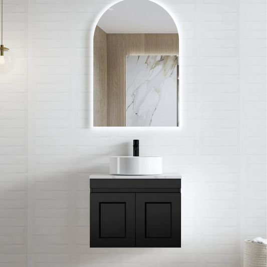 Hampton Satin Black Vanity 600mm