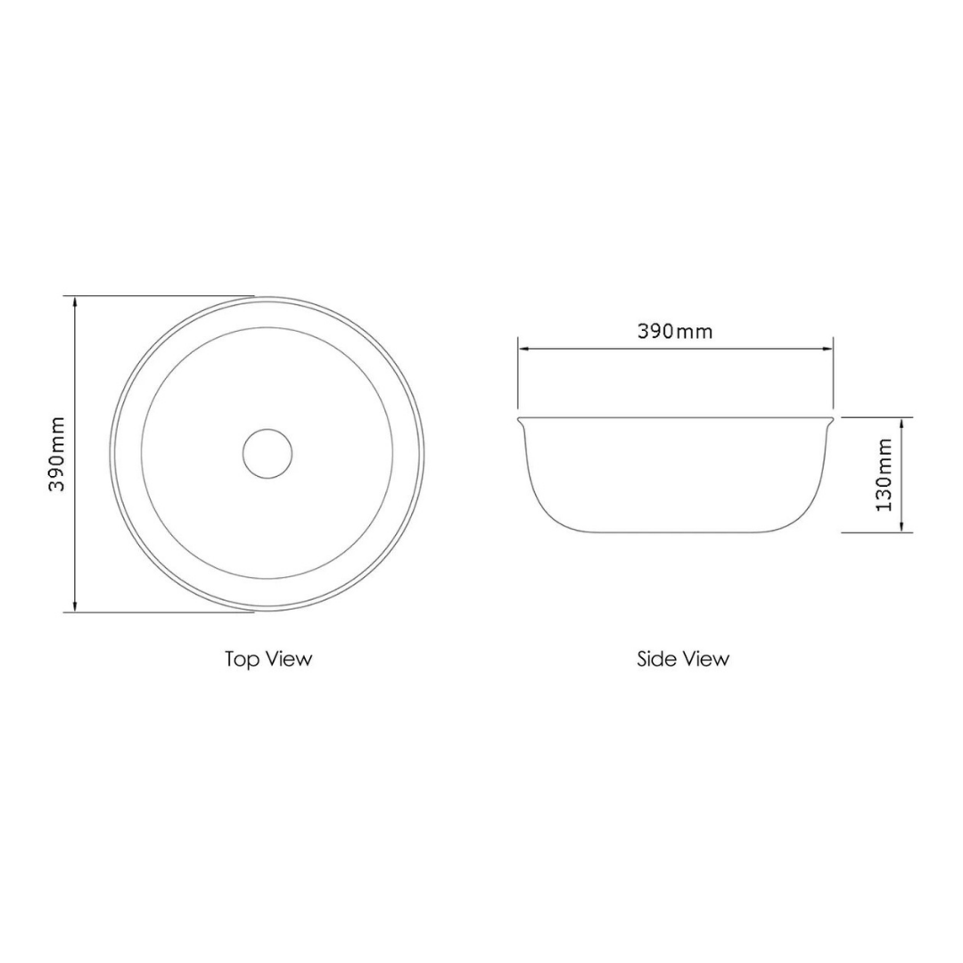 Bronte 390x390x130 Gloss White Basin