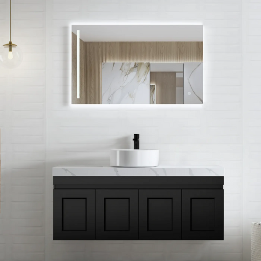 Hampton Satin Black Vanity 1200mm