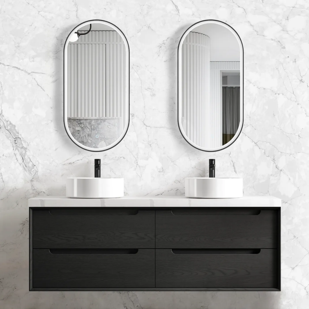 Byron Black Oak Vanity 1500mm