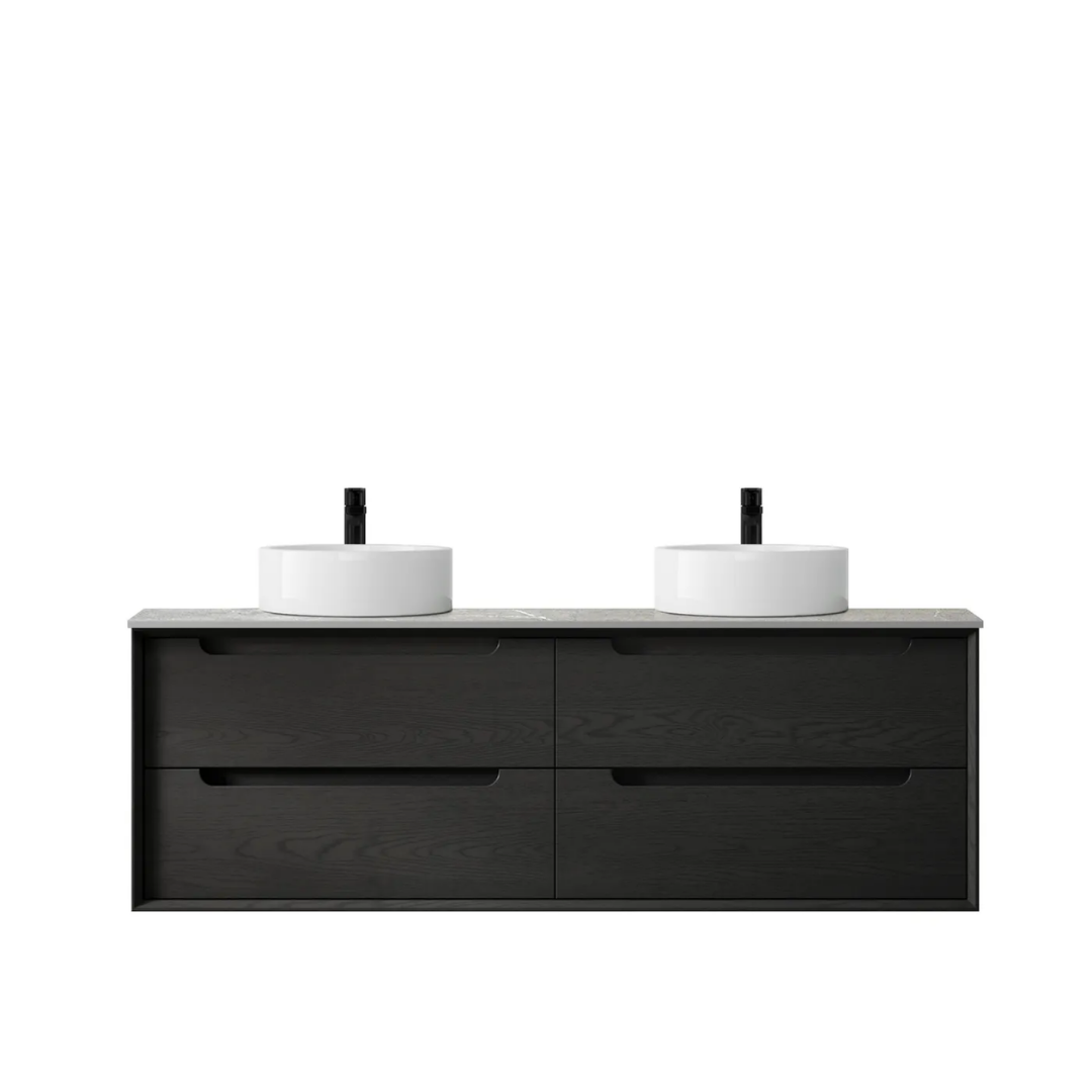 Byron Black Oak Vanity 1500mm