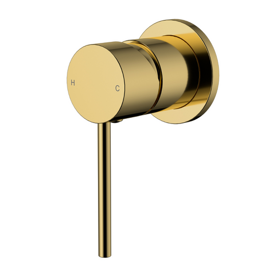 Star Mini Shower Mixer 60mm Polished Brass