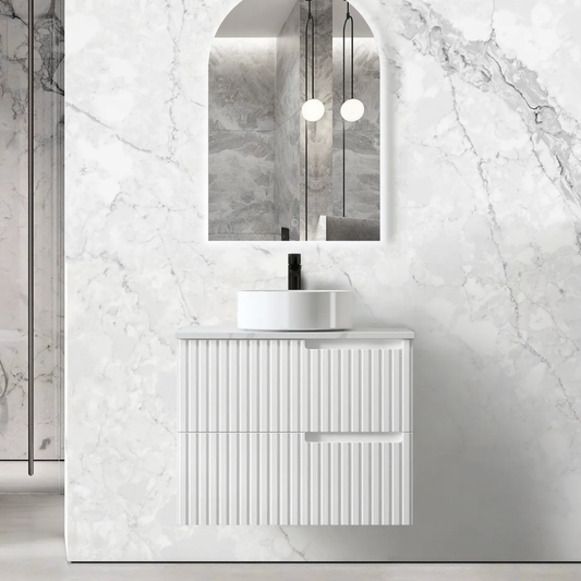 Noosa Wave Satin White Vanity 750mm