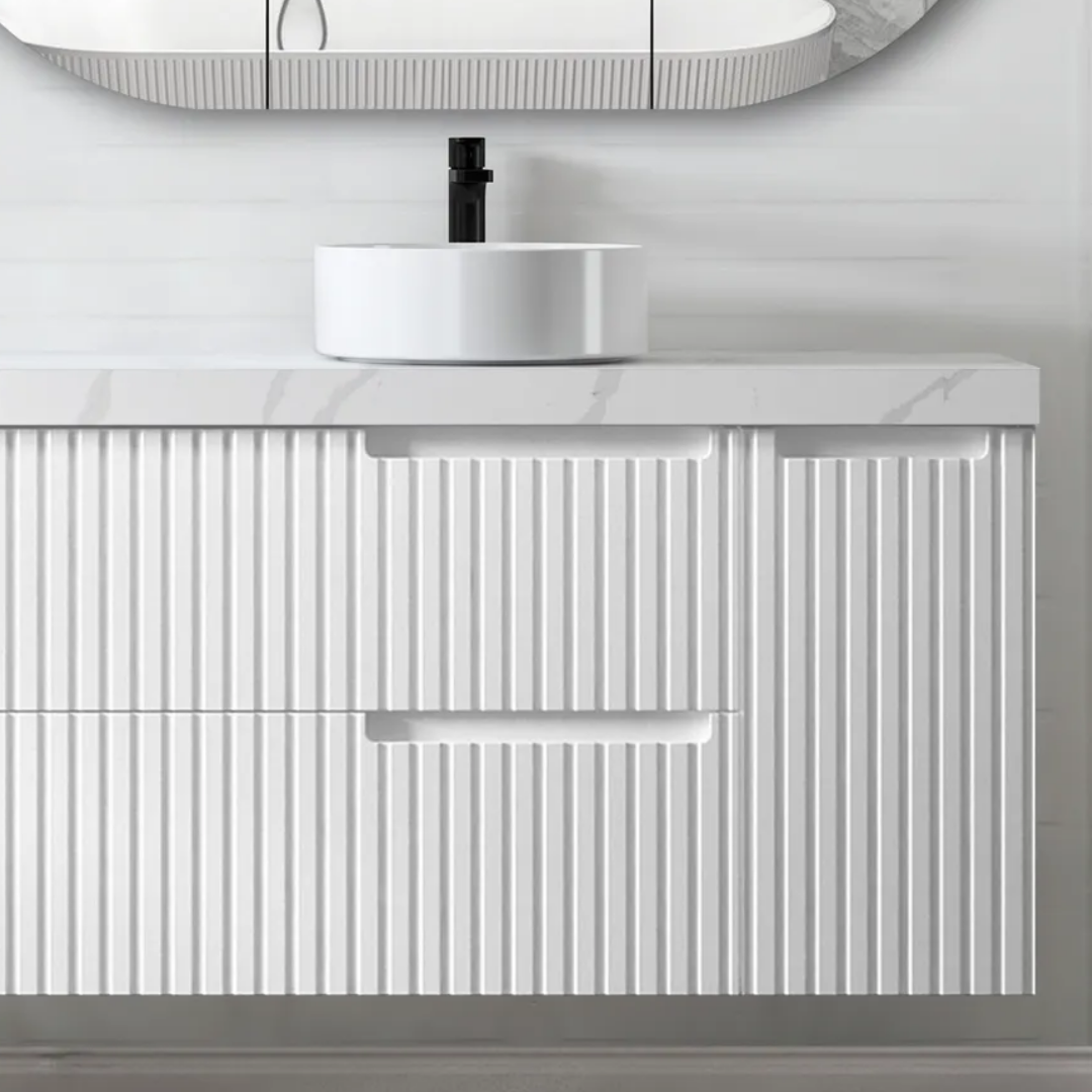 Noosa Wave Satin White Vanity 1200mm