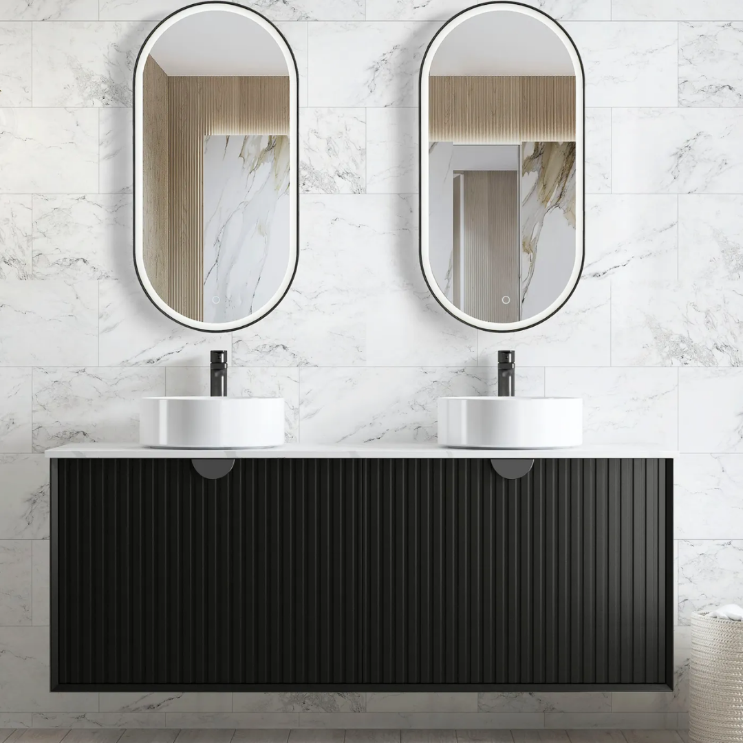 Marlo Matt Black Vanity (Double Basin) 1500mm