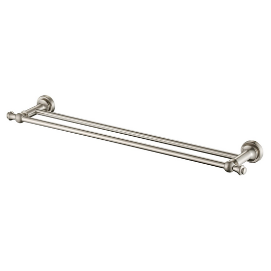 Medoc Double Towel Rail 600mm Brushed Nickel