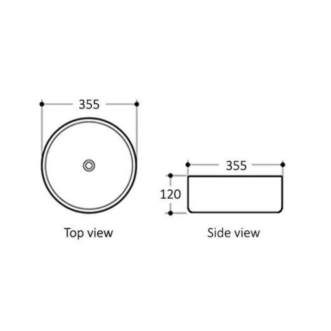 Artis 88 355x355x120 Matte White Basin