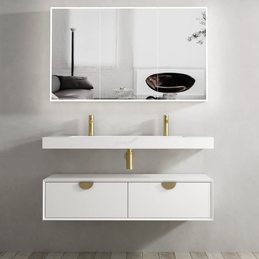 Moonlight White Vanity (Double Basin) 1200mm