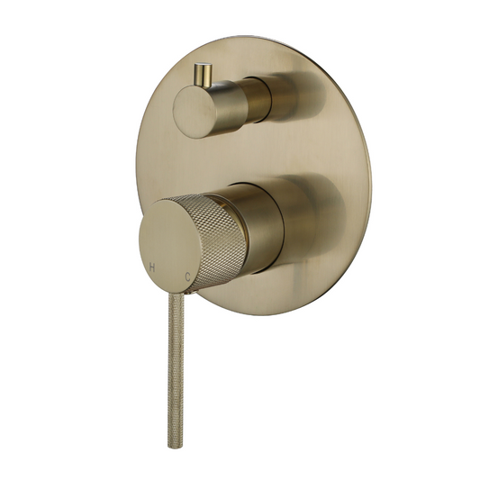 Star Mini Diverter Shower Mixer (Knurled Handle) Brushed Bronze