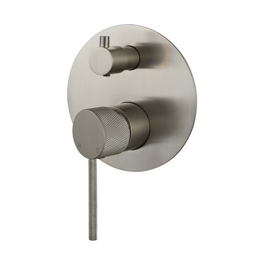 Star Mini Diverter Shower Mixer (Knurled Handle) Brushed Nickel