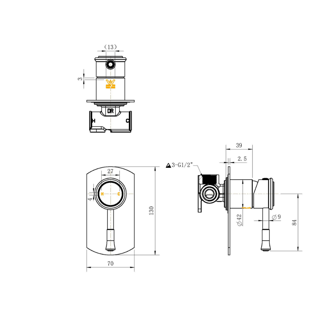 Montpellier Shower Mixer Chrome