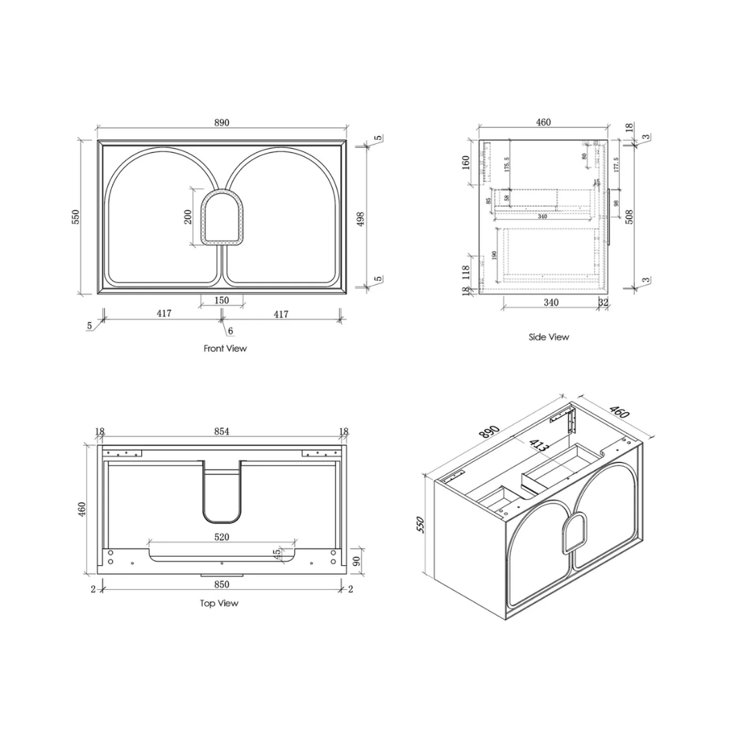 Laguna Natural American Oak Vanity 900mm